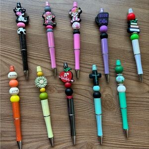 Colorful beaded pens